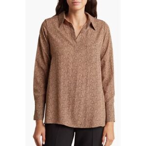 Pleione Animal Print Blouse M